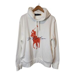 Polo Ralph Lauren Big Pony Hoodie Sweatshirt Spellout Men's Size Large